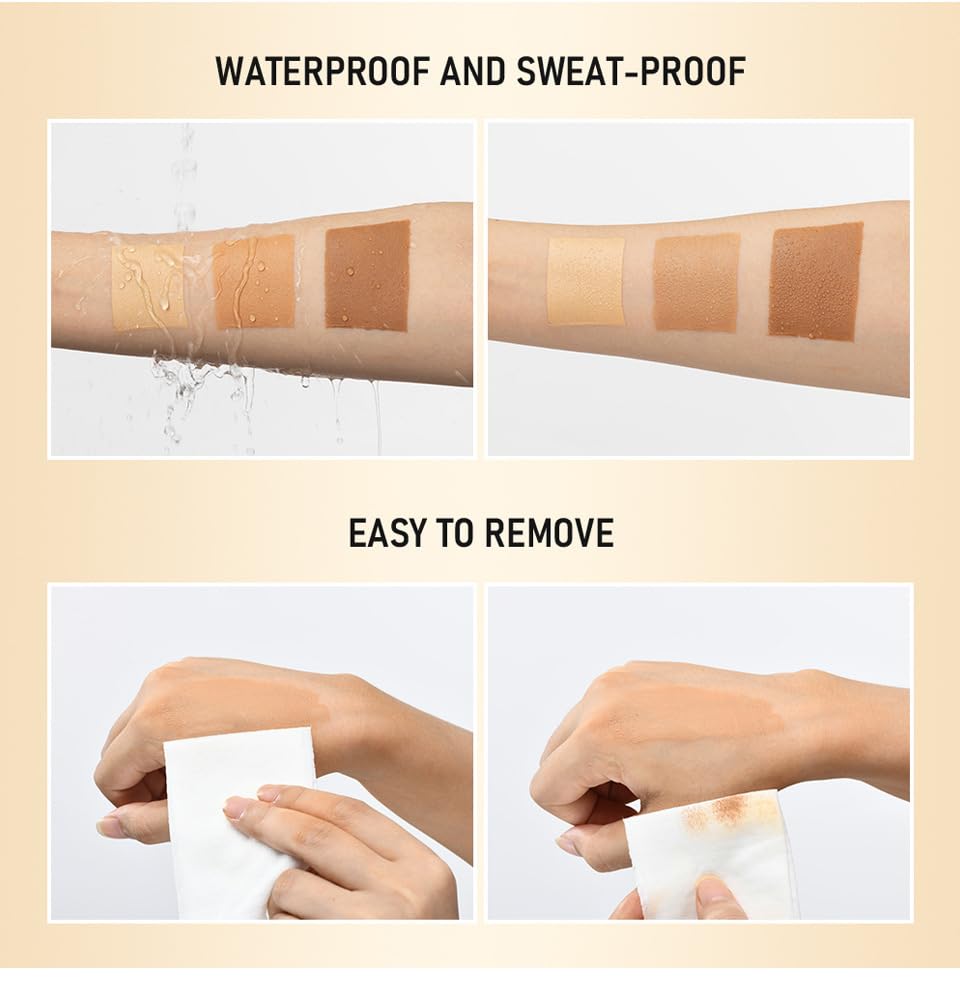 Leg Makeup Waterproof No Transfer，leg make up water proof，Leg Vein Cover up Makeup for Varicose Veins Waterproof Black Skin,Body Scar Cover up for Tattoo Concealer