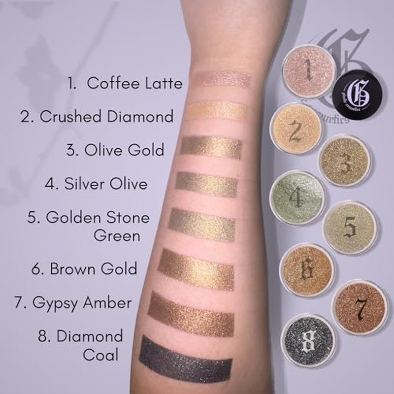 Coffee Latte Mineral Organic Eye Shadow Palette Makeup - Pink Shimmer, Glitter, Cool Toned, Duo Chrome, Talc-Free, Loose Highlighter Powder, Light Hot Pink, Pigment Eyeshadow