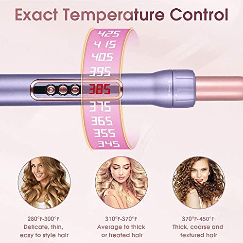6-in-1 Ceramic Curling Iron Set with Straightener & Travel Bag - Adjustable Temp