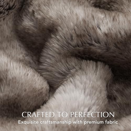 EverGrace Mink Faux Fur Throw Blanket 60x80 Ombré Hazel Brown - Luxury Plush