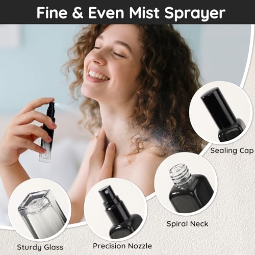 Segbeauty Pack of 5 Perfume Atomizer Bottle Refillable, 15ml Glass Atomizer Spray Bottles, 0.5oz Small Perfume Sprayer, Travel Size Empty Cosmetic Contanier Fine Mist Dispenser for Cologne