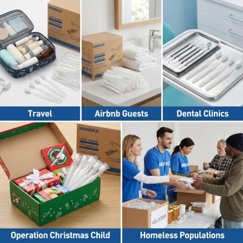 Homvle 100 Packs Prepasted Disposable Toothbrush Bulk, Individually