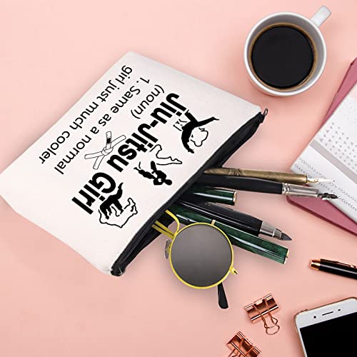 XYANFA Jiu Jitsu Girl Makeup Bag Martial Art Gift Sport Gift Taekwondo Jiu Jitsu Mma Muay Thai Bjj Lover Cosmetic Bag (Jiu- Jitsu Girl)