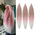 Ocean Wave Crochet Hair Extensions 30 Inch 3 Packs Blond Pink White