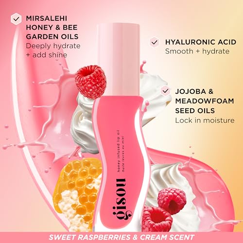 Gisou Honey Infused Lip Oils Gloss Hour Edition - Trio Pack, Hydrating Non-Sticky Lip Gloss Set