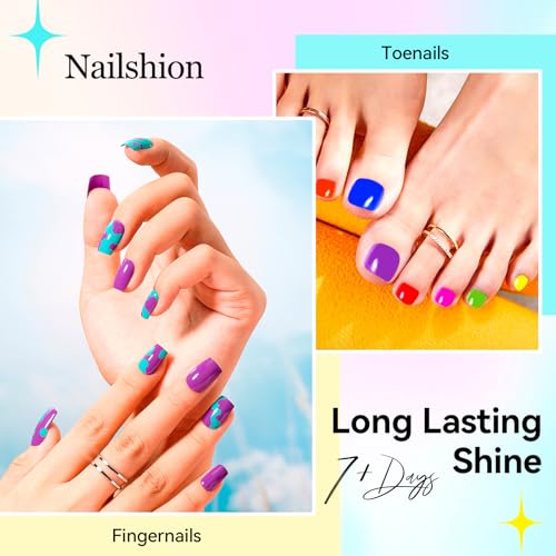 Nailshion Z16Colors-Rainbow Charm 16-Color Quick Dry Nail Polish Set No Lamp Needed