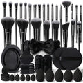 Black 51pcs Makeup Brush Set - Professional Multi-Functional Cosmetic Tools