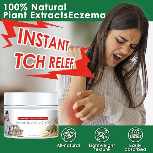 All Natural Herbal Soothing Cream, Chinese-Herbal Relief Balm for Body Care, Ointment for Relieves Dry Skin, Soothing Skin | Relieves Itching, Rich in Menthol, Calendula & Dendrobium