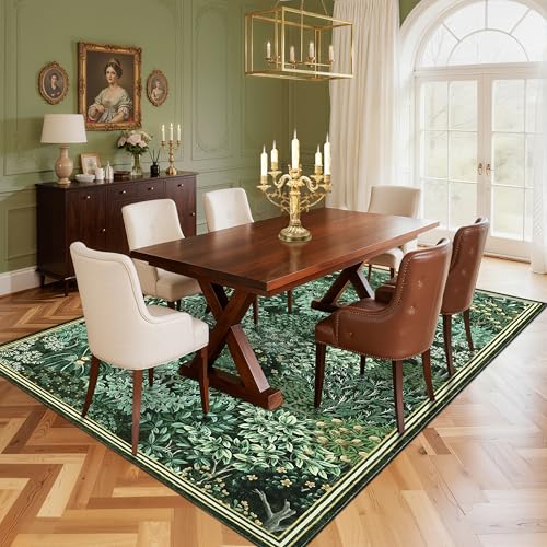 GarveeHome Forest Rug 6x9 Green Washable Area Rug for Living Room & Bedroom