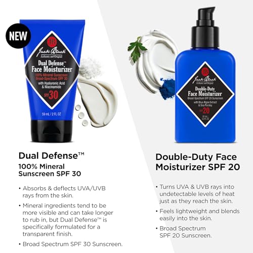 Jack Black Double Duty Face Moisturizer with SPF 20, Facial Moisturizer Face Cream for Men, Mens Facial Lotion with SPF, Gifts for Men