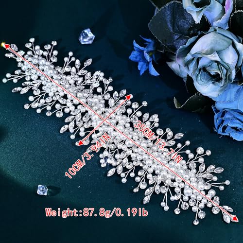 Pearl and Rhinestone Bridal Headpiece Wedding Headband Elegant Hair Accessory