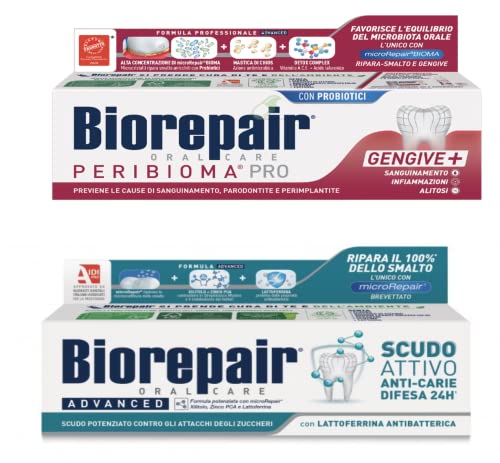 Biorepair Micro Repair Toothpaste Set - No Fluoride, Parabens, Sulfates, 2 Tubes 75ml