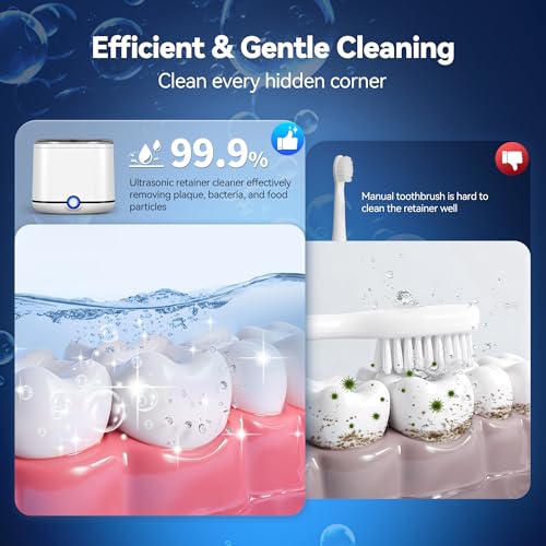 Miorcols Ultrasonic Retainer & Jewelry Cleaner 48kHz 7.8OZ Dental & Jewelry Cleaning Pod
