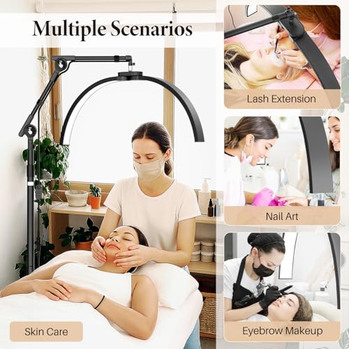 Foldable Floor LED Lamp for Eyelash Extensions - Half Moon Lash Light Black