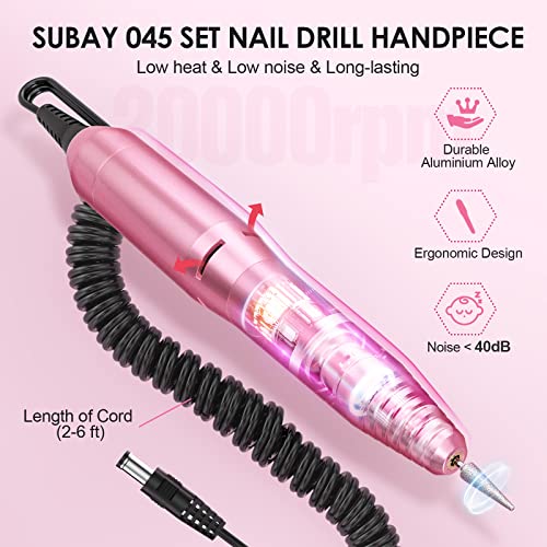 Professional Electric Nail Drill 20000RPM Pink - Manicure Machine with Speed Control