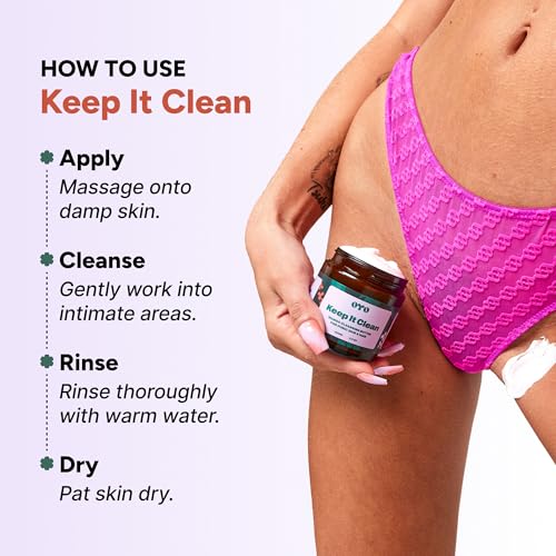 Keep It Clean by OYO Gentle Intimate & Pre-Shave Cleanser for Women, Bikini & Underarms, pH-Balanced, 120 mL (Variation: Keep It Clean Cleanser)