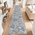 Abstract Multi 2.6x16ft Washable Non Slip Carpet Runner for Hallway and Indoor High Traffic