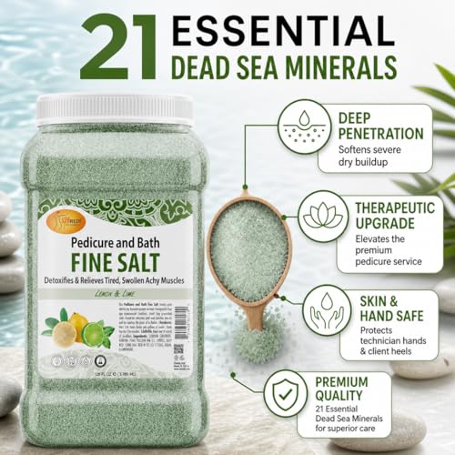 Spa Redi Dead Sea Salt Pedicure Soak Lemon & Lime 128oz - Professional Foot Spa Salt