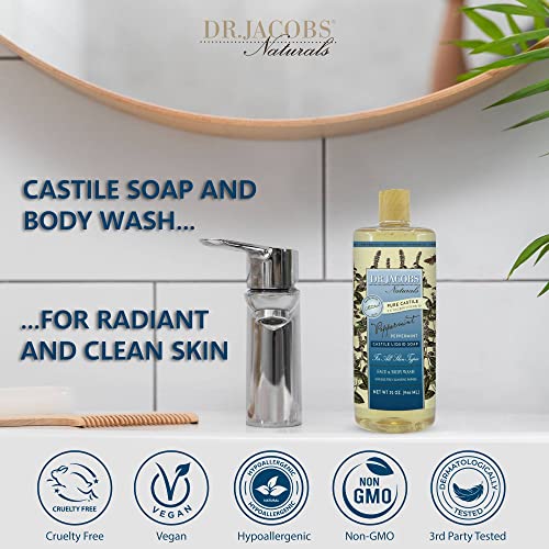 Pure Castile Soap - Plant-Based Face & Body Wash for Sensitive Skin, 32 Fl Oz