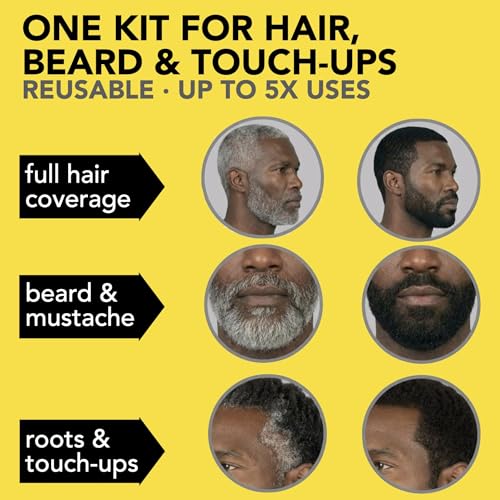 Cleverman Hair & Beard Dye for Black Men 2 Oz Black 1.0 Gray Coverage No-Drip