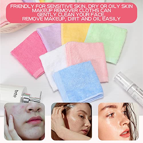 Newwiee 40 Pcs Wash Cloth Bulk Cotton Bath Hand Face Washcloths Soft Quick Drying Towel for Women Bathroom Washing Body Viscose Fiber Multipurpose Fingertip Rags(Multicolor,10 x 10 Inch)