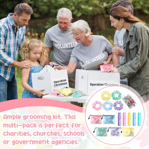 Christmas Gift Set for Volunteers - 50 Pack Holiday Gift Boxes with Scrunchies & Accessories