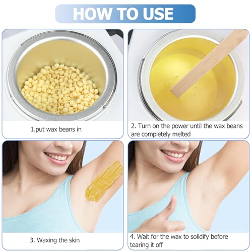 Single Wax Heater Set for Hair Removal with 50 Wooden Sticks & Adjustable Temperature