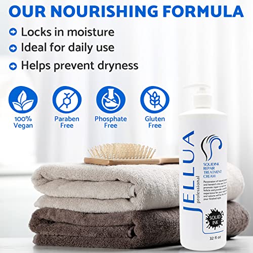 Jellua Squidink Hair Repair Treatment Cream 32oz - Nourishing Protein & Scalp Support