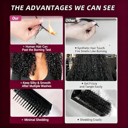 Jasperel Burmese Curly Human Hair Extensions 14 Inch Natural Black Water Wave Bundles