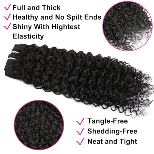 Kinky Curly Clip-In Hair Extensions Human Hair 24 Inch Black Women Natural Color - Black JC Variation