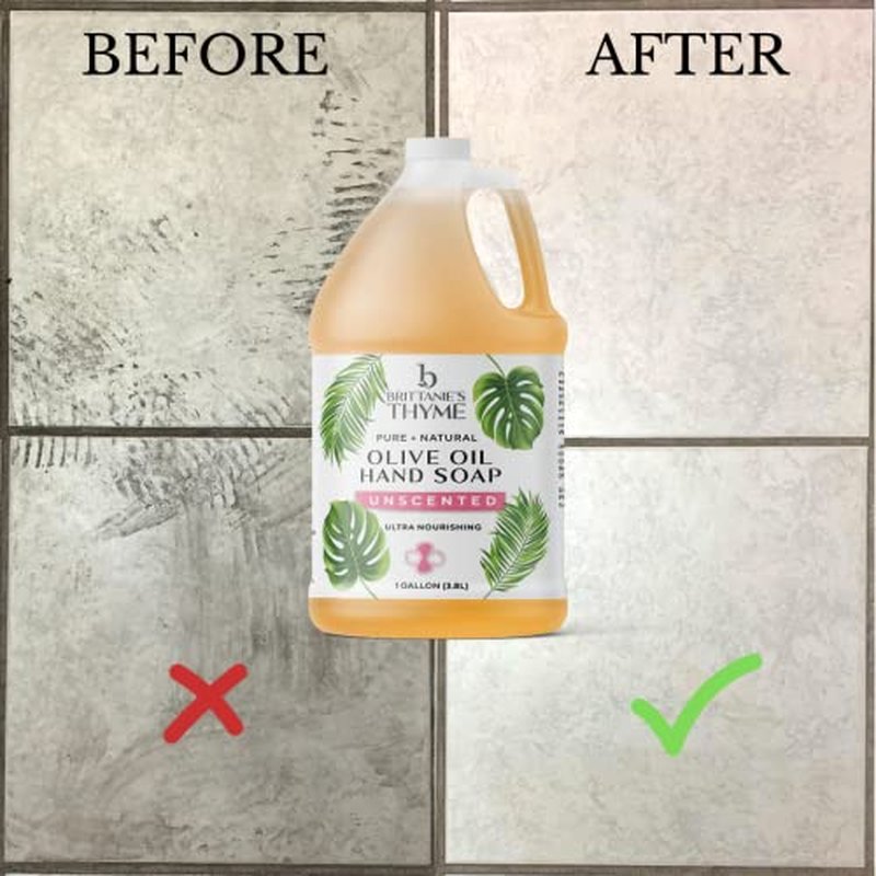 Brittanie's Pure Organic Castile Liquid Olive Oil Soap Refill, Unscented, 1 Gallon | Face, Body Wash, Dishes, Pets & Laundry | Vegan & Gluten Free Non-GMO