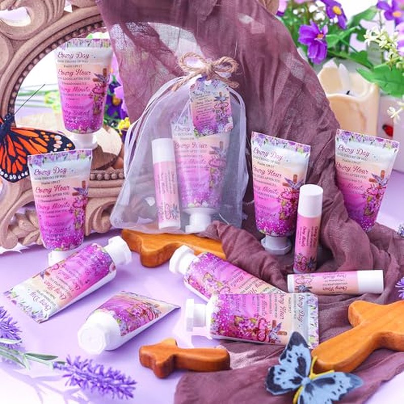 24 Sets Christian Hand Cream and Lip Balm Gift Set Christian Gift for Women Travel Size Hand Lotion Bible Verse Lip Balm Bulk for Baby Bridal Shower Mom Black History Month(Cross)