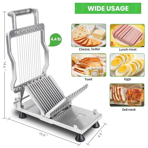 Commercial Cheese Slicer with Wire - 0.39" & 0.78" Thick Cuts, Aluminum Alloy
