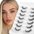 Bepholan Manga Eyelashes Natural Look False Eyelashes Anime Lashes Wispy Fluffy Spiky 3D Volume Eyelashes Pack Cosplay Fake Eyelashes Look Like Individual Cluster 7 Pairs(AN02£©