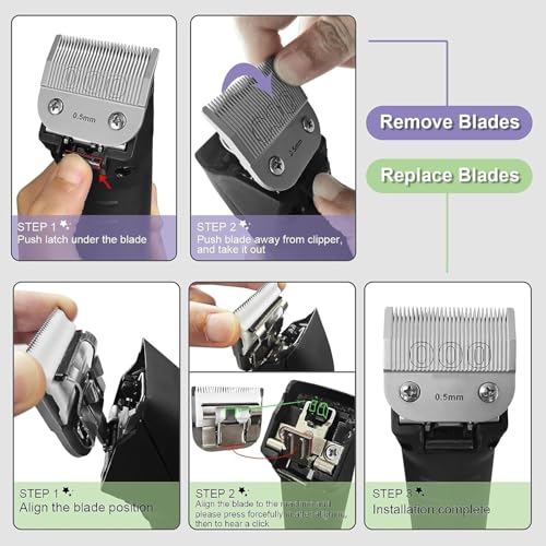 Detachable Replacement Ceramic Blades,Compatible with Andis/oster Classic 76/Star-Teq/Power-Teq/A5 Clipper (3-3/4)