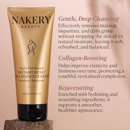 Unscented Collagen Face Cleanser for Women - Hydrating & Exfoliating Moisturizer