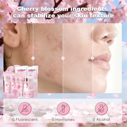 Sakura Skin Care Set for Teen Girls Birthday Gifts - Kids Skin Care Set for girls Ages 8-12 -Skincare for Girls 10-12 - Skin Care for Kids 8-9 - Skin Care Kit for Women Christmas Gifts