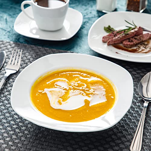 ELISA 30-Piece Porcelain Dinnerware Set for 6 - Grey & White, Chip & Scratch Resistant