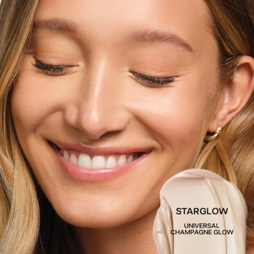 Saie Glowy Super Gel Lightweight Illuminator, Starglow Duo - Luminizer for Glowing Skin, Wear Alone or Under Makeup - Includes Full Size (1 fl oz) + Mini (0.5 fl oz)