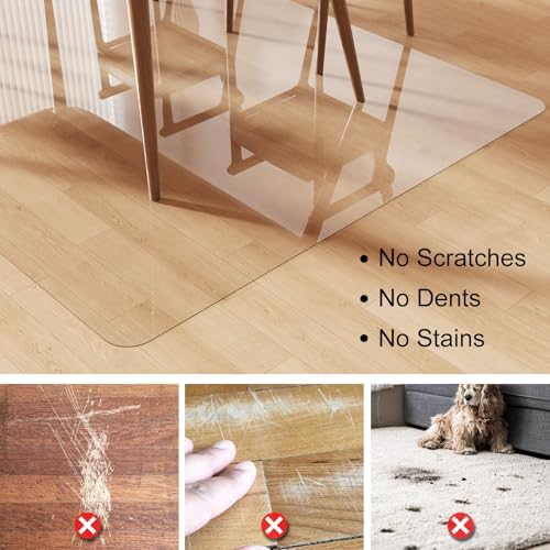 Crystal Clear 5'×7' Floor Mat (Transparent Upgraded) - Waterproof Vinyl Rug Cover, Large 60x84 inch