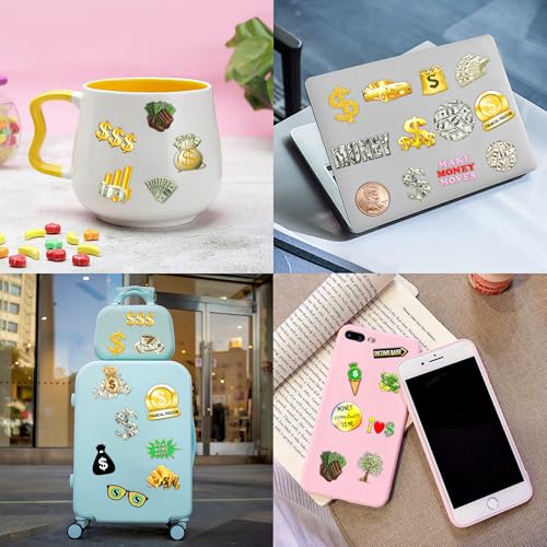 96 PCS Fun Money Pre-Cut Temporary Tattoos for Kids Theme Birthday Party Decorations Supplies Favors Decor, Cute Money Jar Stickers Tattoo Gifts for Boys Girls School Prizes Carnival
