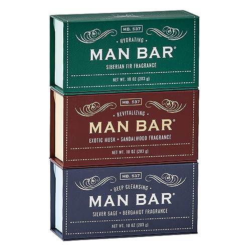 San Francisco Soap Company Man Bar Soap Gift Set - 3 Pieces, 10 oz Each, Masculine Fragrances