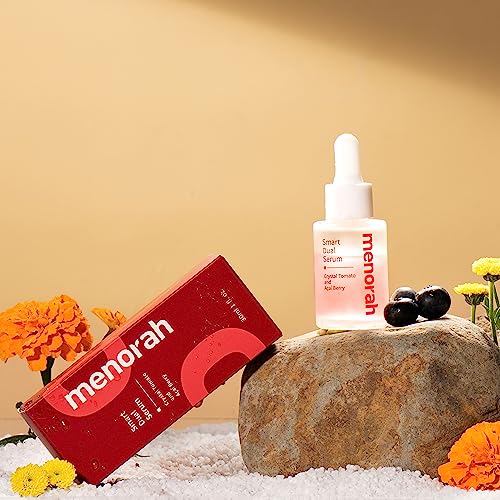 Menorah Smart Dual Serum ? Vitamin C & E Facial Serum Infused with Crystal Tomato, Acai Berry, Coconut and Palm Oils