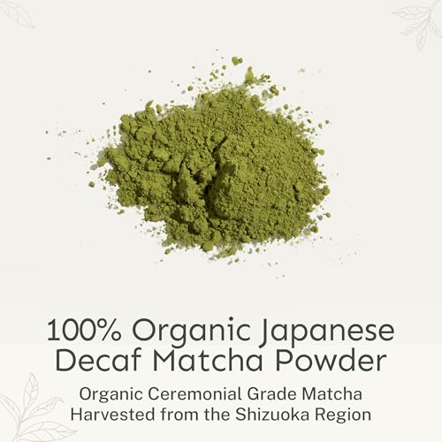 Decaf Matcha Powder Organic Japanese Green Tea 50 Servings - Resealable Pouch
