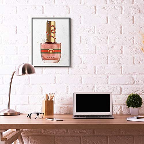 Stupell Industries Makeup Pink Nail Polish Fashion Design Framed Wall Art, Multi-Color