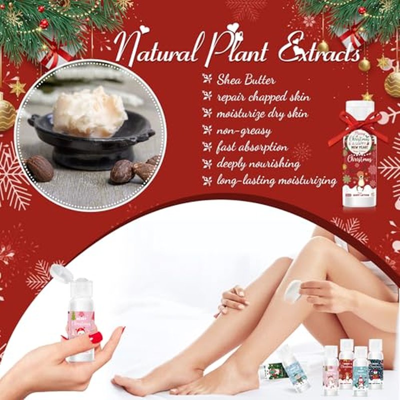 24 Set Christmas Hand Cream Gift Moisturizing Hand Lotion for Women Travel Size Lotion for Christmas Party Favors with Card for Xmas Mother Teacher Stocking Stuffer