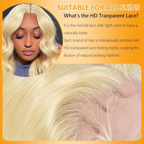 Russian Blonde Body Wave Lace Frontal Human Hair 12 Inch Pre-Plucked Natural Hairline