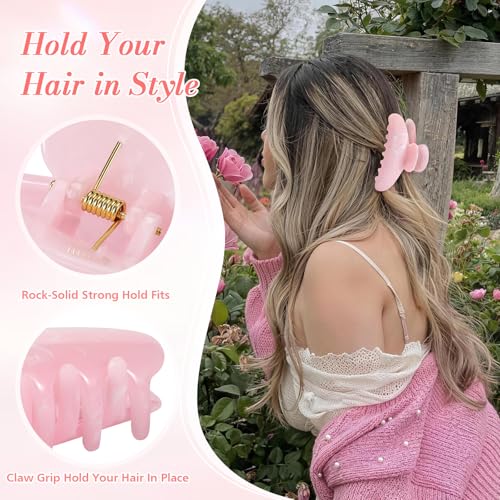 Large 16 Pack Non-Slip Hair Claw Clips for Women - Durable & Colorful Hair Accessories