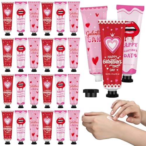 Loopeer 24 Pcs Valentine's Galentine's Day Gifts Bulk Hand Cream for Dry Cracked Hands Travel Size Moisturizing Hand Lotion Valentine's Galentine's Day Party Favors Stuffers Gift for Women Friends