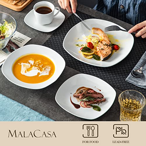 ELISA 30-Piece Porcelain Dinnerware Set for 6 - Grey & White, Chip & Scratch Resistant